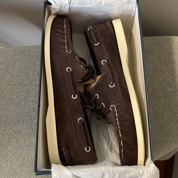 Sperry Top-Sider Women's A/O 2-eye Grey washed Corduroy Boat Shoe, color: brown - Picture 11 of 14